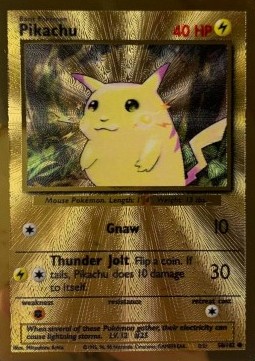 Pokémon TCG Gold Metal Card Pikachu 58/102